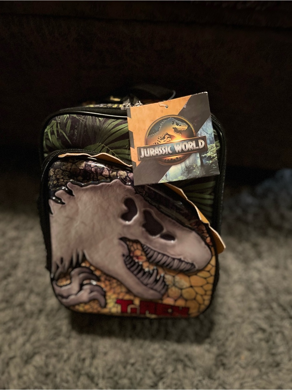 Jurassic World T-Tex Kids Reptile Lunch Bag - Brown
